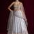 Silver Grey Satin Silk Lehenga Choli with Net dupatta