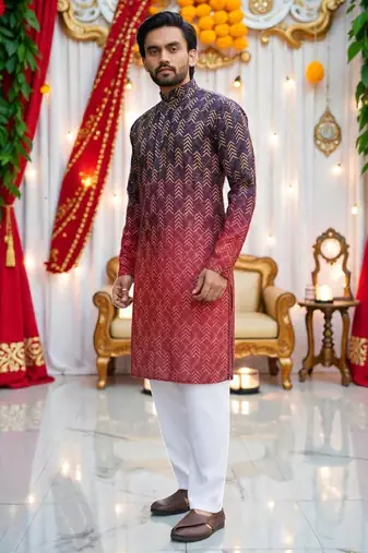 classic ethnic design men’s comfortable cotton kurta