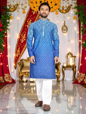 classic ethnic design men   s comfortable cotton kurta 1