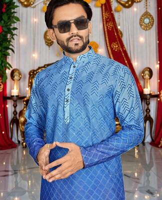 classic ethnic design men   s comfortable cotton kurta 2