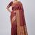 Maroon soft silk blend banarasi jacuard work designer party wear saree with unstitched blouse piece