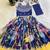 Trendy Chinon Silk Embroidery Sequins Work  Navy Blue Readymade Gown