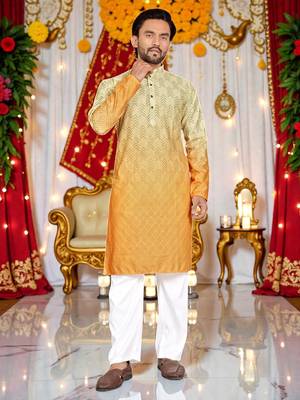classic ethnic design men   s comfortable cotton kurta 1