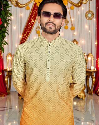 classic ethnic design men   s comfortable cotton kurta 2