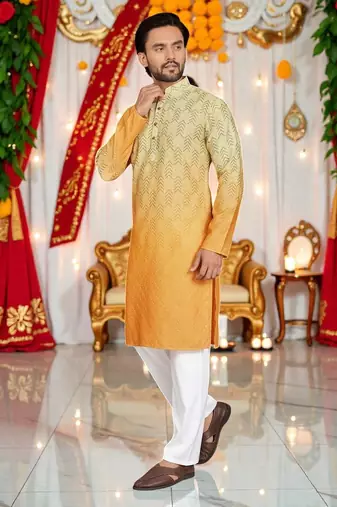 classic ethnic design men   s comfortable cotton kurta
