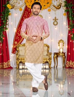 classic ethnic design men   s comfortable cotton kurta 1