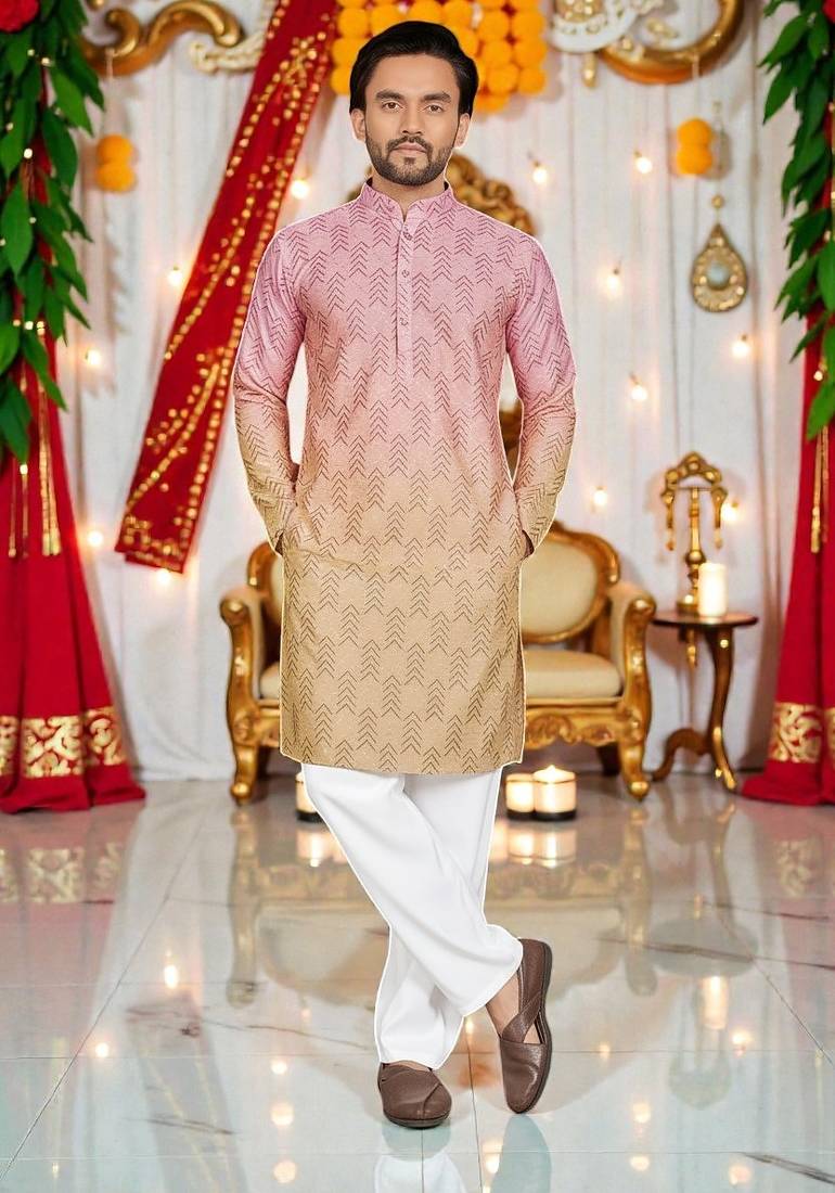 classic ethnic design men’s comfortable cotton kurta