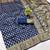 Navy blue soft silk blend banarasi jacuard work designer party wear saree with unstitched blouse piece