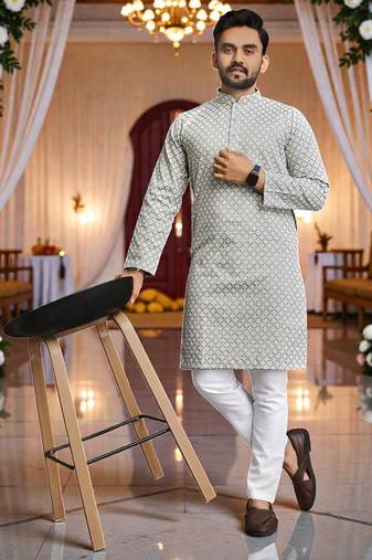 classic ethnic design men’s comfortable cotton kurta