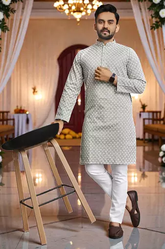 classic ethnic design men’s comfortable cotton kurta