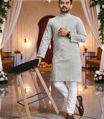 classic ethnic design men’s comfortable cotton kurta