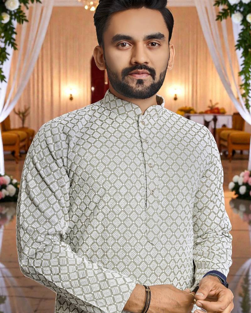 classic ethnic design men’s comfortable cotton kurta