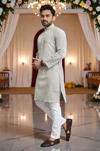 classic ethnic design men’s comfortable cotton kurta