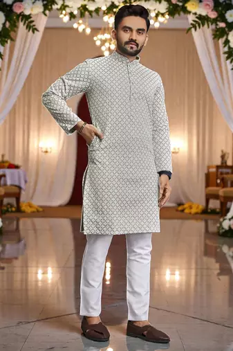 classic ethnic design men’s comfortable cotton kurta