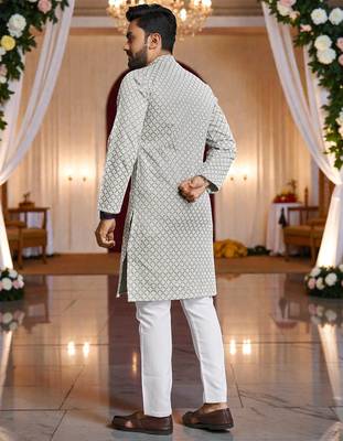 classic ethnic design men   s comfortable cotton kurta 5
