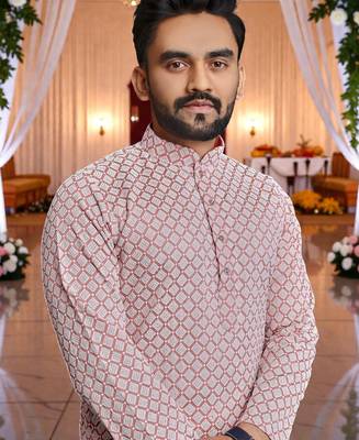 classic ethnic design men   s comfortable cotton kurta 2
