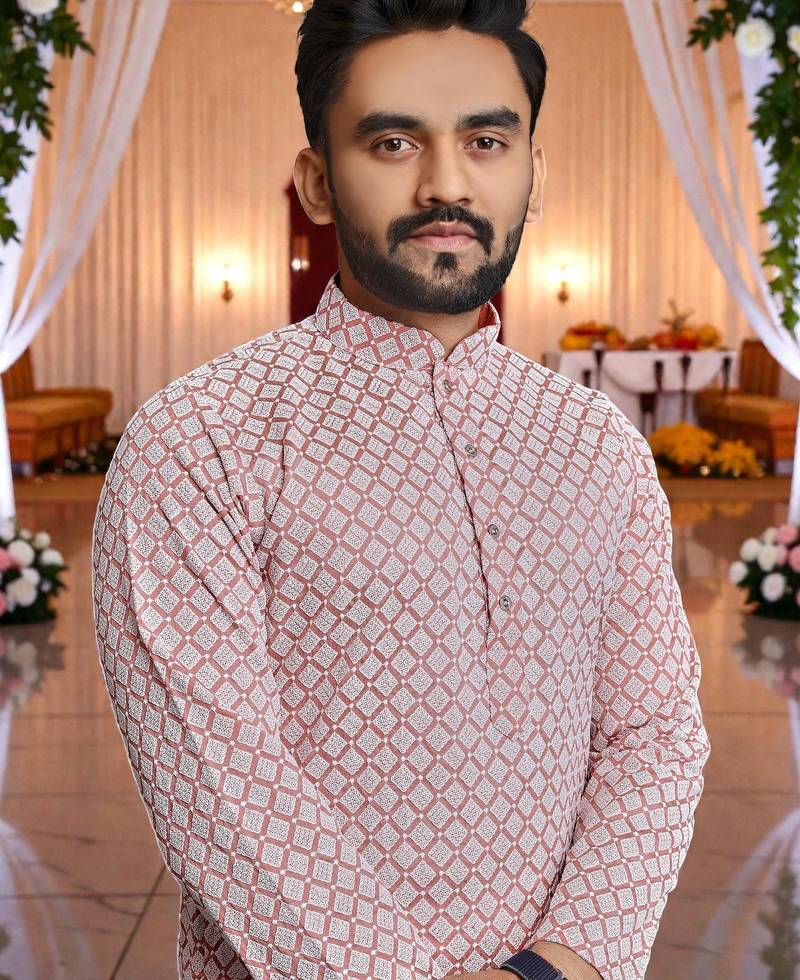 classic ethnic design men’s comfortable cotton kurta