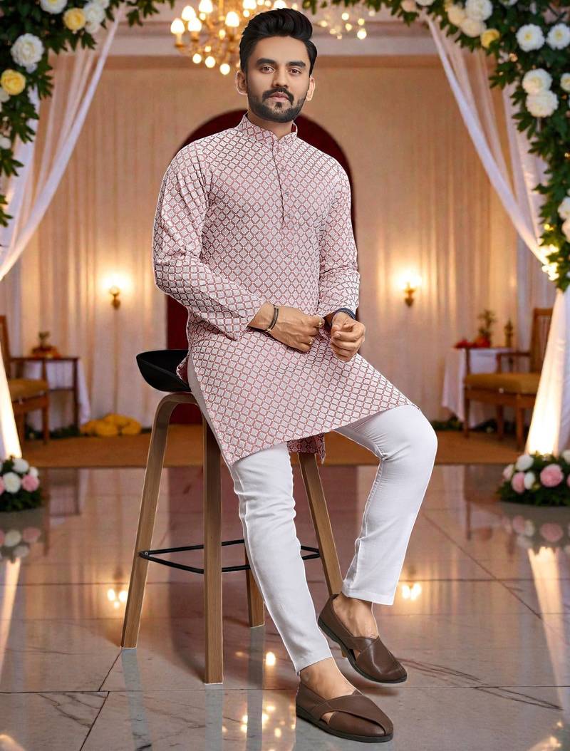 classic ethnic design men’s comfortable cotton kurta