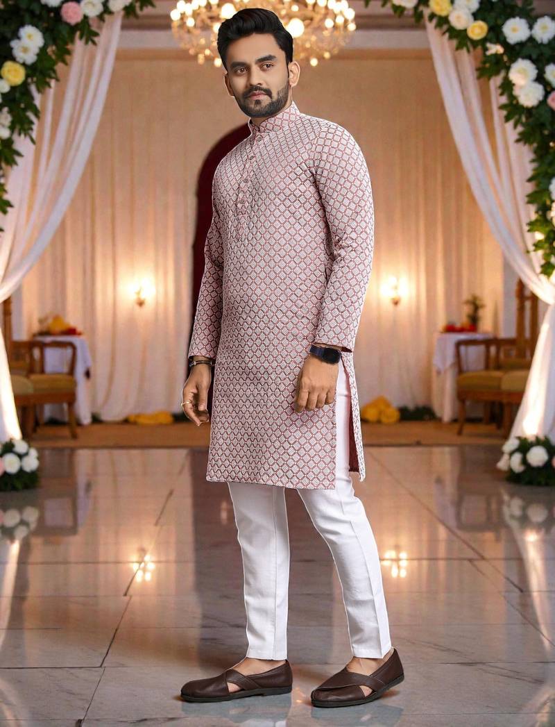 classic ethnic design men’s comfortable cotton kurta