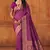 Purple silk blend banarasi saree with unstitched blouse piece
