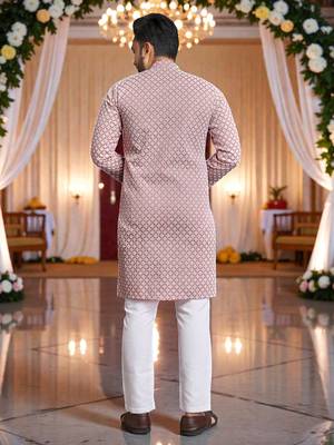 classic ethnic design men   s comfortable cotton kurta 5