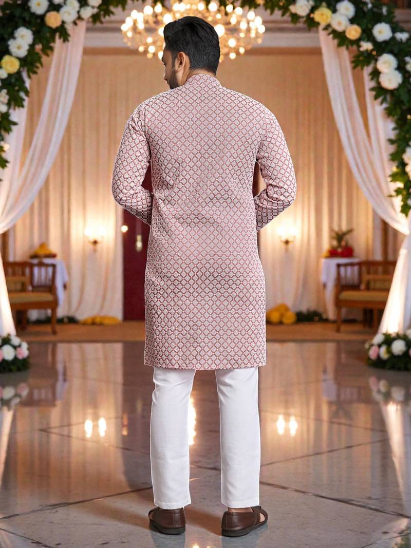 classic ethnic design men’s comfortable cotton kurta