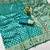 Rama silk blend banarasi saree with unstitched blouse piece