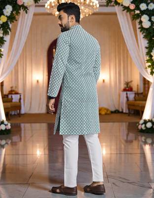 classic ethnic design men   s comfortable cotton kurta 5