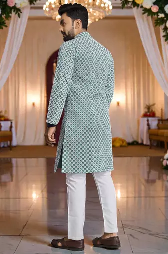 classic ethnic design men   s comfortable cotton kurta