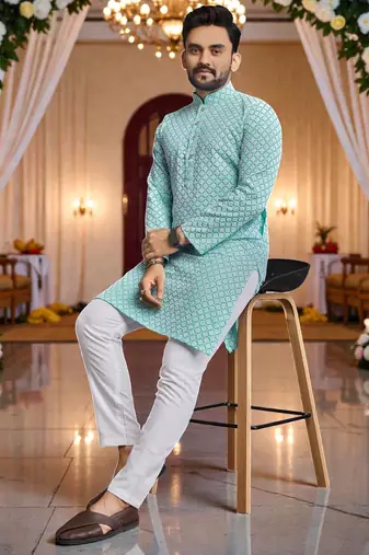 classic ethnic design men’s comfortable cotton kurta