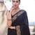 Black soft silk blend banarasi jacuard work designer party wear saree with unstitched blouse piece
