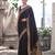 Black soft silk blend banarasi jacuard work designer party wear saree with unstitched blouse piece