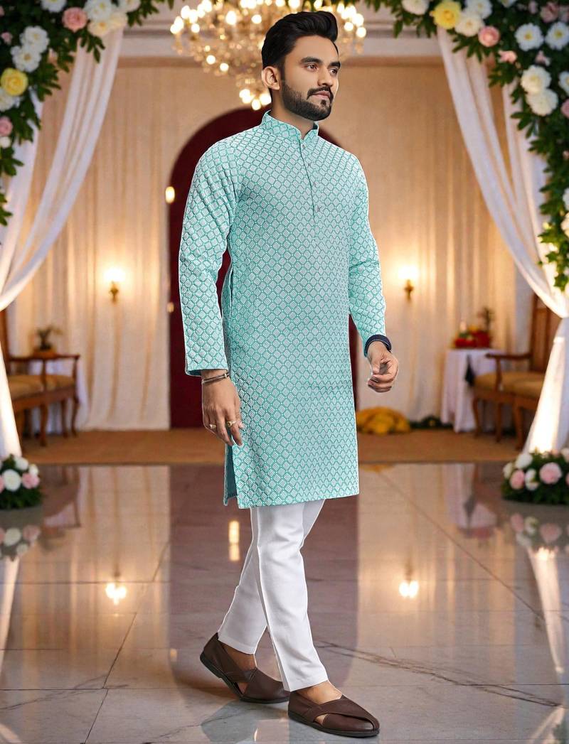 classic ethnic design men’s comfortable cotton kurta