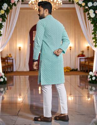 classic ethnic design men   s comfortable cotton kurta 5