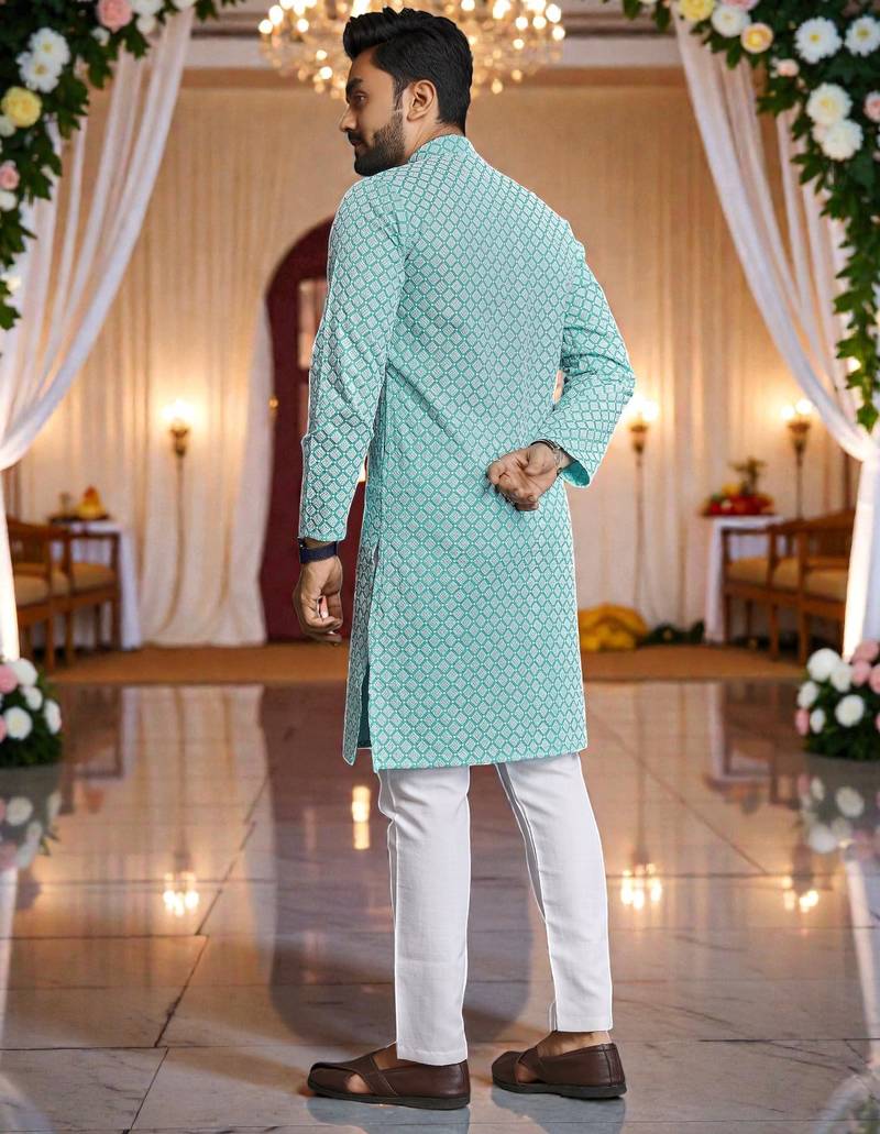 classic ethnic design men’s comfortable cotton kurta