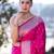 Pink soft silk blend banarasi jacuard work designer party wear saree with unstitched blouse piece