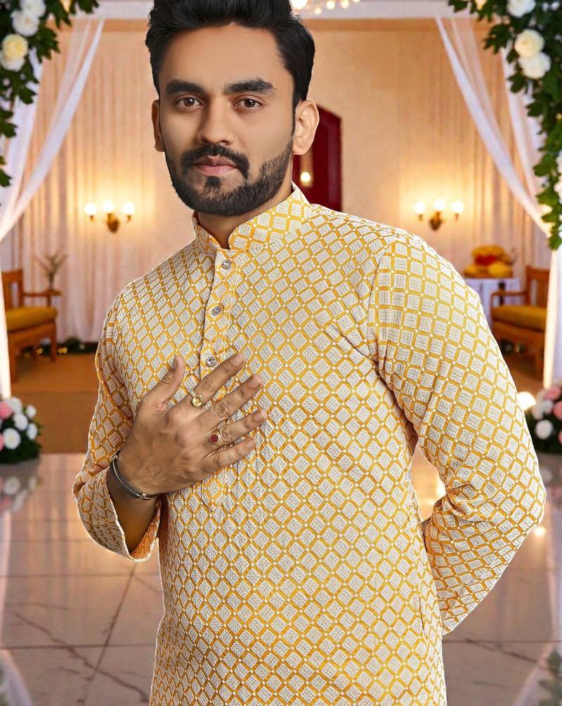 classic ethnic design men’s comfortable cotton kurta