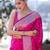 Pink soft silk blend banarasi jacuard work designer party wear saree with unstitched blouse piece