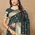 Green soft silk blend banarasi jacuard work designer party wear saree with unstitched blouse piece