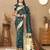Green soft silk blend banarasi jacuard work designer party wear saree with unstitched blouse piece
