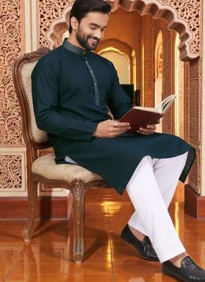 classic ethnic design men   s comfortable cotton kurta 3