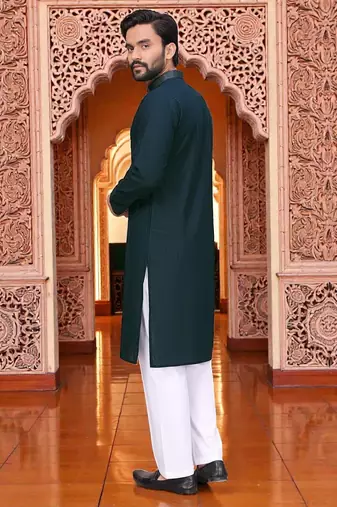 classic ethnic design men   s comfortable cotton kurta