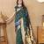 Green soft silk blend banarasi jacuard work designer party wear saree with unstitched blouse piece