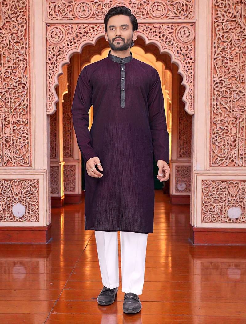 classic ethnic design men’s comfortable cotton kurta