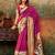 Rani pink silk blend banarasi saree with unstitched blouse piece