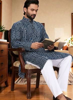 classic ethnic design men   s comfortable cotton kurta 2