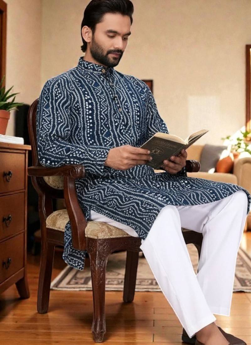 classic ethnic design men’s comfortable cotton kurta