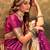 Rani pink silk blend banarasi saree with unstitched blouse piece