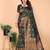 Green soft silk blend banarasi jacuard work designer party wear saree with unstitched blouse piece