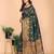 Green soft silk blend banarasi jacuard work designer party wear saree with unstitched blouse piece